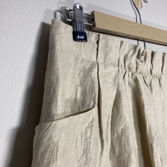 J Crew Mini Skirt Women 2 (29) Satin Linen Blend Pockets Preppy Minimalist Beach - Picture 4 of 8